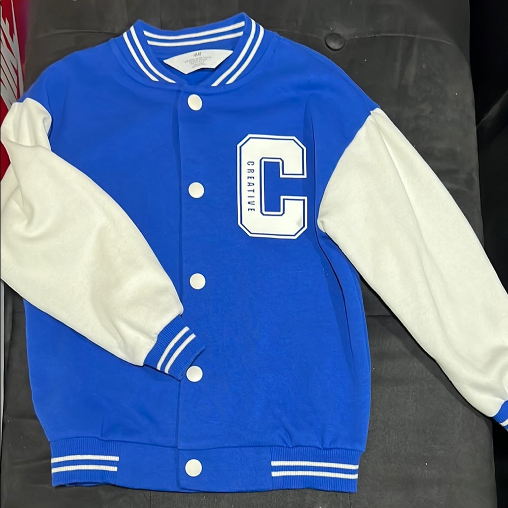 Blue and White Varsity Jacket